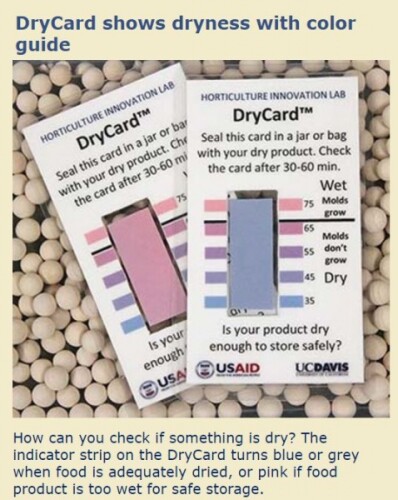 DryCard determines if the food is dried enough for a proper storage